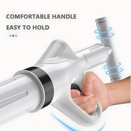 Heavy-Duty Drainage Spray Gun with Adjustable Pressure - Air Plunger Tool for Unclogging Toilets Sinks & Floor Drains, No Electricity Needed, Durable Plastic Design, 1pc White