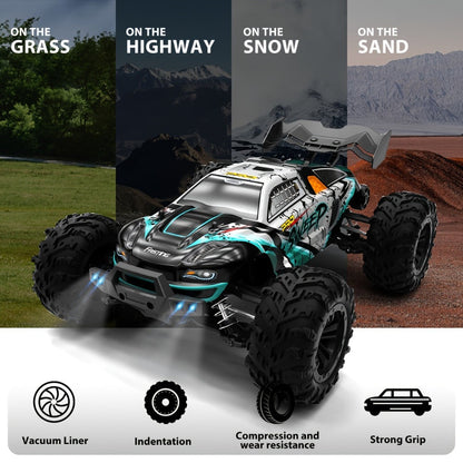 70KM/H High-Speed RC Off-Road Car 1:16 Scale 4WD – 2.4GHz Remote Control Truck with Simulation Structure, All-Terrain Monster Truck for Kids & Adults, Birthday Gift, Red Blue Black