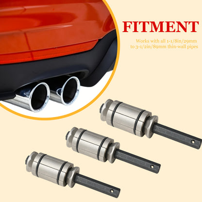 3pcs Exhaust Pipe Expander Set Heavy-Duty Pipe Repair Tool Forged Carbon Steel Non-Slip Grip Fit for Muffler/Exhaust System Repair Mechanic-Approved, Best Gift for Man