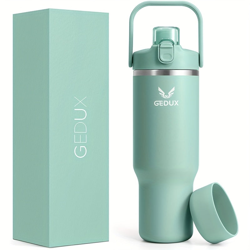 Insulated Water Bottle 32oz 40oz Stainless Steel Leak-Proof Sports Water Bottle with Handle Matte Finish Vacuum Thermos for Gym Hiking Camping Office Travel