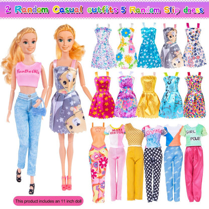 Doll Closet Playset 108 Piece with 11.5 Inch Fashion Doll Purple Wardrobe Wedding Gowns Shoes Handbags Crowns & Accessories – Ultimate Barbie-Size Fashion Gift for Girls Ages 6-12 Birthday Christmas