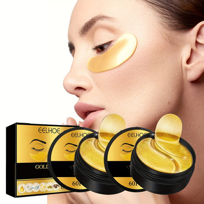 Under Eye Patches 120pcs (2 Boxes) with Hyaluronic Acid, Collagen & Glycerin - Gold Eye Mask for Dark Circles, Puffiness & Fine Lines, Deep Moisturizing Eye Contour Treatment