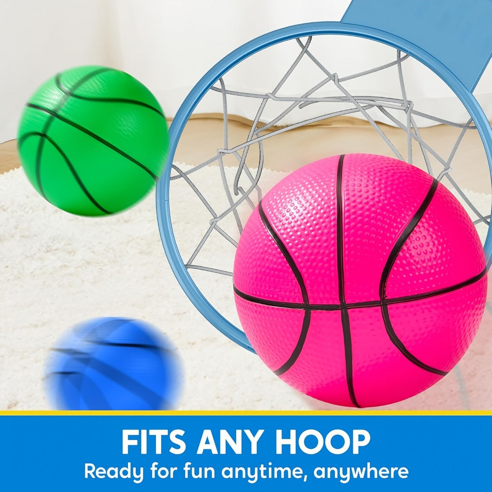 Kids Mini Basketballs Set of 6 – 5-Inch Rubber Basketballs with Hand Pump, Perfect for Mini Hoops, Pool Games & Party Favors | Ages 3+ | Easter Basket Fillers & Birthday Gift