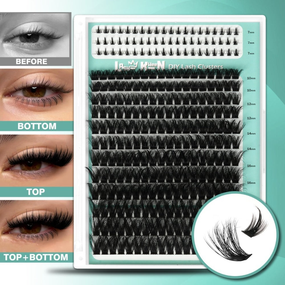 Gift-Ready Fluffy Wispy Lash Clusters Kit with Gift Bags — Manga & Fairy Top & Bottom Clusters, Natural Volume, Long-Lasting Reusable, 209–1993pcs Options, Beauty Gift for Women