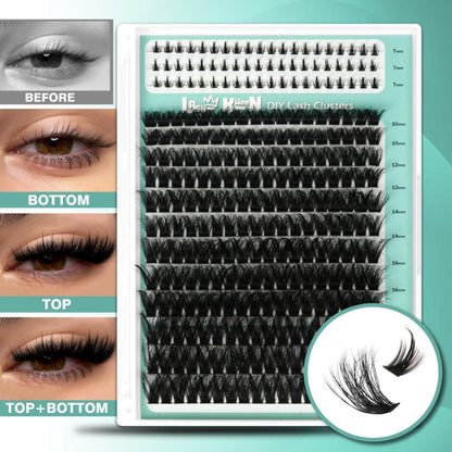Gift-Ready Fluffy Wispy Lash Clusters Kit with Gift Bags — Manga & Fairy Top & Bottom Clusters, Natural Volume, Long-Lasting Reusable, 209–1993pcs Options, Beauty Gift for Women