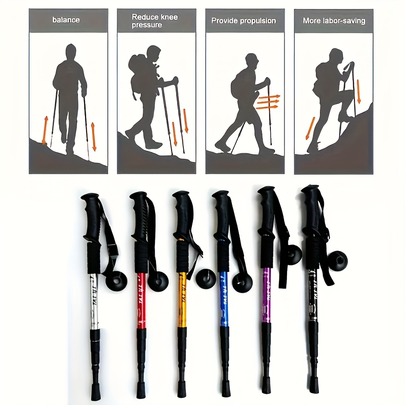 Adjustable Hiking Stick Aluminum Alloy – Lightweight Foldable Walking Pole with Quick Lock for Men & Women | Portable Trekking Cane for Camping & Outdoor