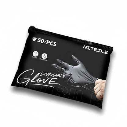Disposable Nitrile Gloves Black – Powder Free, Latex Free Protective Gloves for Household Cleaning, Pet Bathing, Tattoo, Hair Coloring & Professional Use (S/M/L/XL)