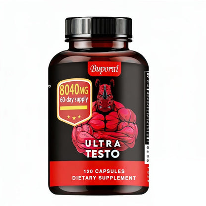 Ashwagandha Tongkat Ali Supplement for Men with Maca Root – Ultra Testo Triple Adaptogen Formula for Testosterone Support, Energy, Stamina & Male Vitality | 120 Capsules | Daily Men's Health Supplement