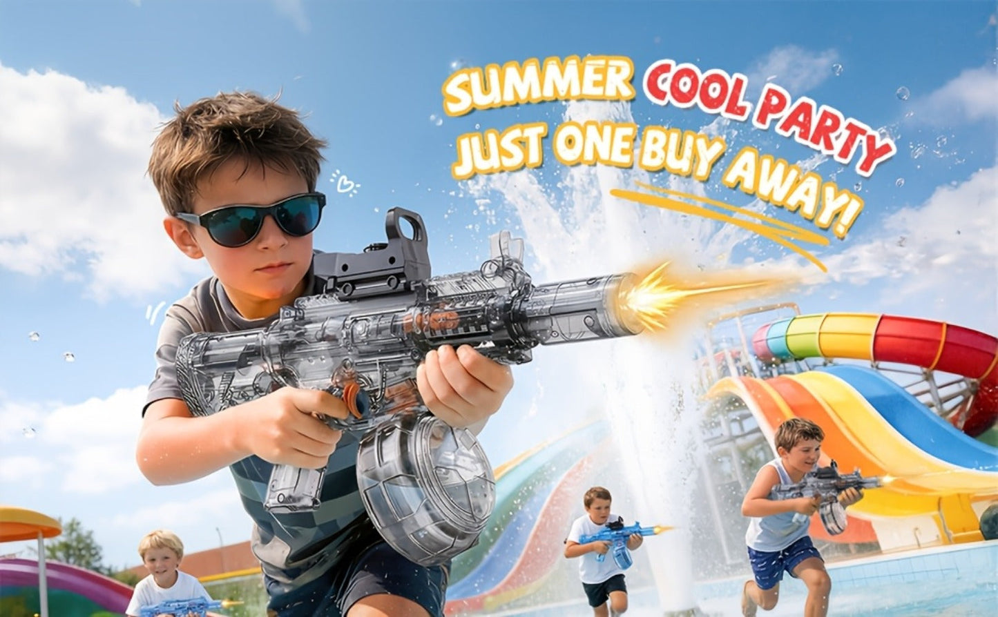 Electric Water Gun for Kids Ages 3-6 – Large Tank Auto Squirt Blaster with Sound & Light Effects, Summer Outdoor Pool Beach Backyard Party Toy, Birthday Gift for Boys & Girls, Black & Blue