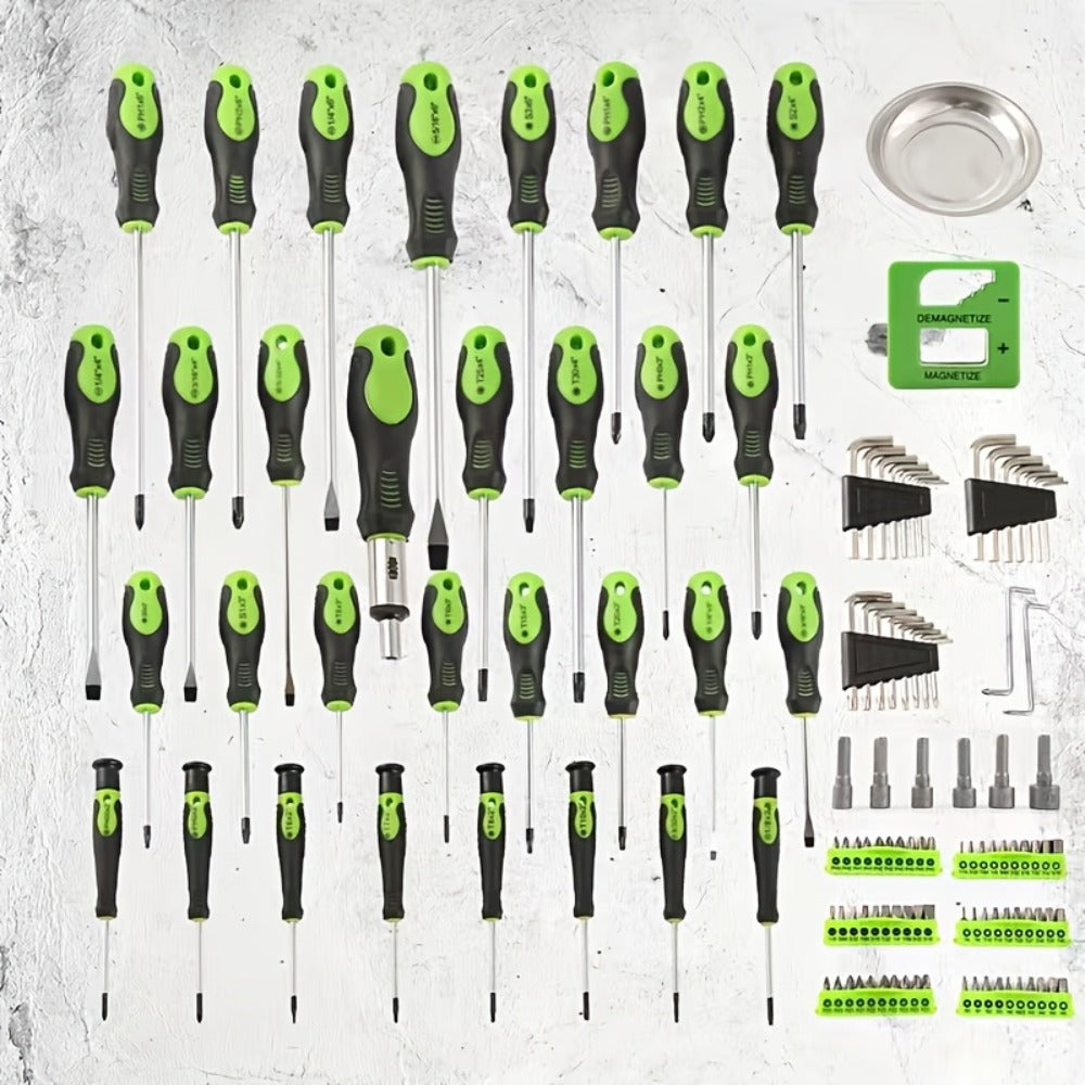 Precision Screwdriver Set Magnetic Insulated - 10/100/126/132 Piece Hex Bit Kit for Electronics Phone Auto Repair DIY with Organized Storage Case