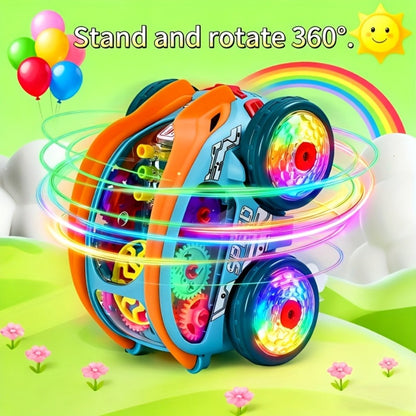 Automatic Dump Truck Toy Car with Colorful LED Lights & Music – Auto Rolling Construction Vehicle Toy for Toddlers Kids Ages 2+, Fun Light-Up Truck Sound Effects, Best Birthday Christmas Gift