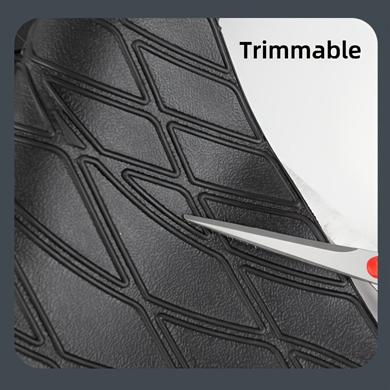 Trunk Cargo Liner Rubber Mat Universal Fit - All Weather Waterproof Trunk Mat with Seat Back Protector, Trim-to-Fit for Cars, SUV & Sedan