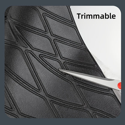 Trunk Cargo Liner Rubber Mat Universal Fit - All Weather Waterproof Trunk Mat with Seat Back Protector, Trim-to-Fit for Cars, SUV & Sedan