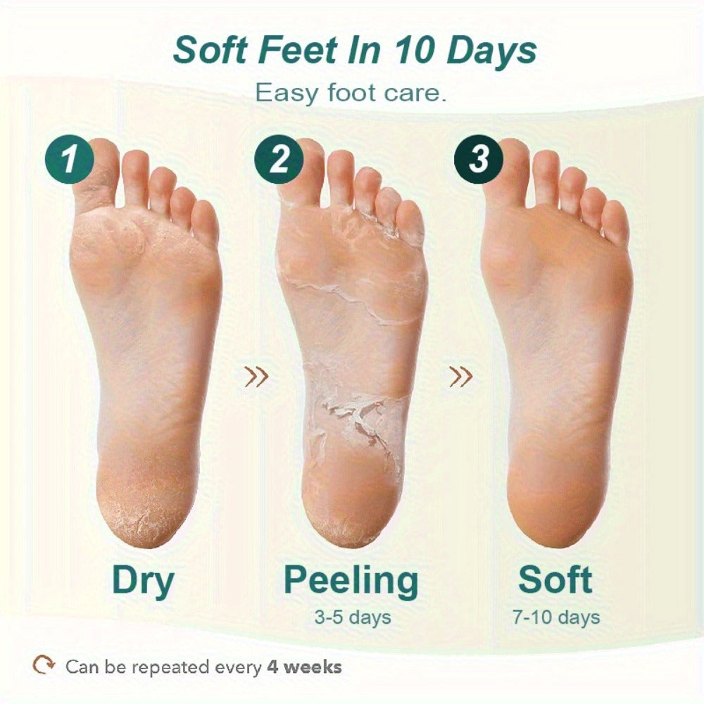 Foot Peel Mask Exfoliating Socks Dead Skin Remover Moisturizing Firming Brightening Hypoallergenic Peeling Treatment for Dry Cracked Heels Rough Skin Smooth Soft Feet 2 4 6 Pairs