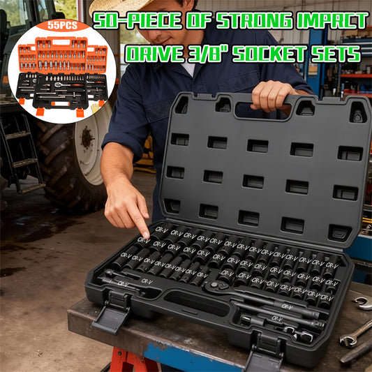 50/ 55pcs High-End Professional Tool Sets, Auto/ Bicycle Maintenance Machinery Sets, Racing-Class Auto Parts Maintenance Ratchet Wrenches Or Other Auto Maintenance Parts Tool Sets