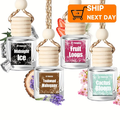 XY PROCESS Four-Bottle Gift Set: Car Air Freshener, Hanging Diffuser, Adorable Car Accessory, And 60 Days of Lasting Fragrance. The Perfect Gift for Friends And Family During Holiday Gatherings. Choose XY PROCESS to Elevate Your Driving Experience!