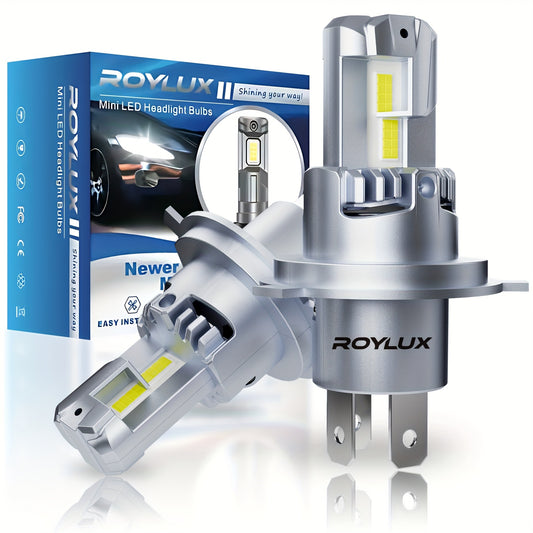2pcs NEW ROYLUX H4 9003 Auto LED High & Low Beam Headlamps 6500K White Non-Polarized Mini HB2 Headlamp Driving Lights Ultra Bright for 12V