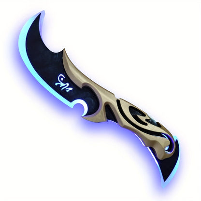 LED Light Up Half Moon Blade Rechargeable Sci-Fi Cosplay Prop 30cm – Halloween Role Play Game Peripheral Model Collection Gift, Multiple Colors