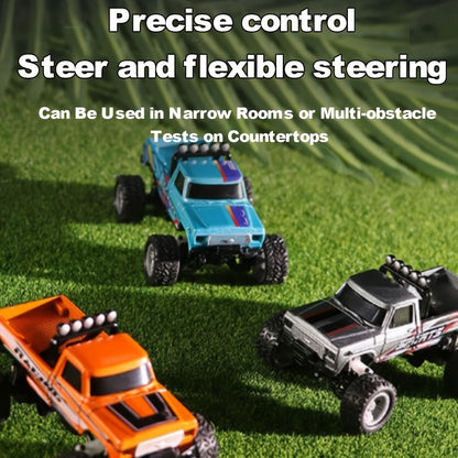 Mini RC Car 1/64 Scale High-Speed Off-Road Monster Truck – 2.4GHz Alloy Die-Cast Remote Control Car with Shock Absorber, All-Terrain Climbing RC Toy Gift for Kids Adults Boys