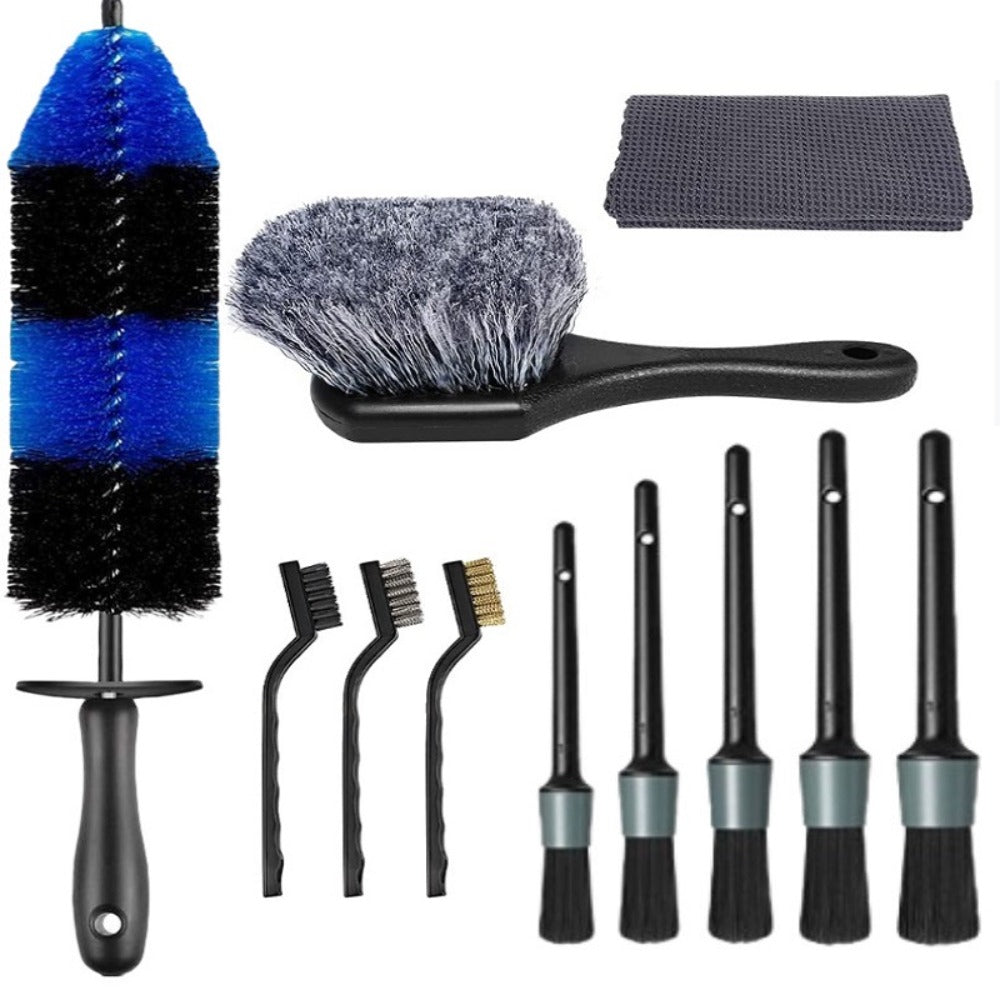 Car Detailing Brush Kit 11pcs – Wheel, Tire & Interior Soft Bristle Cleaning Brushes Set for Cars, Trucks & SUVs