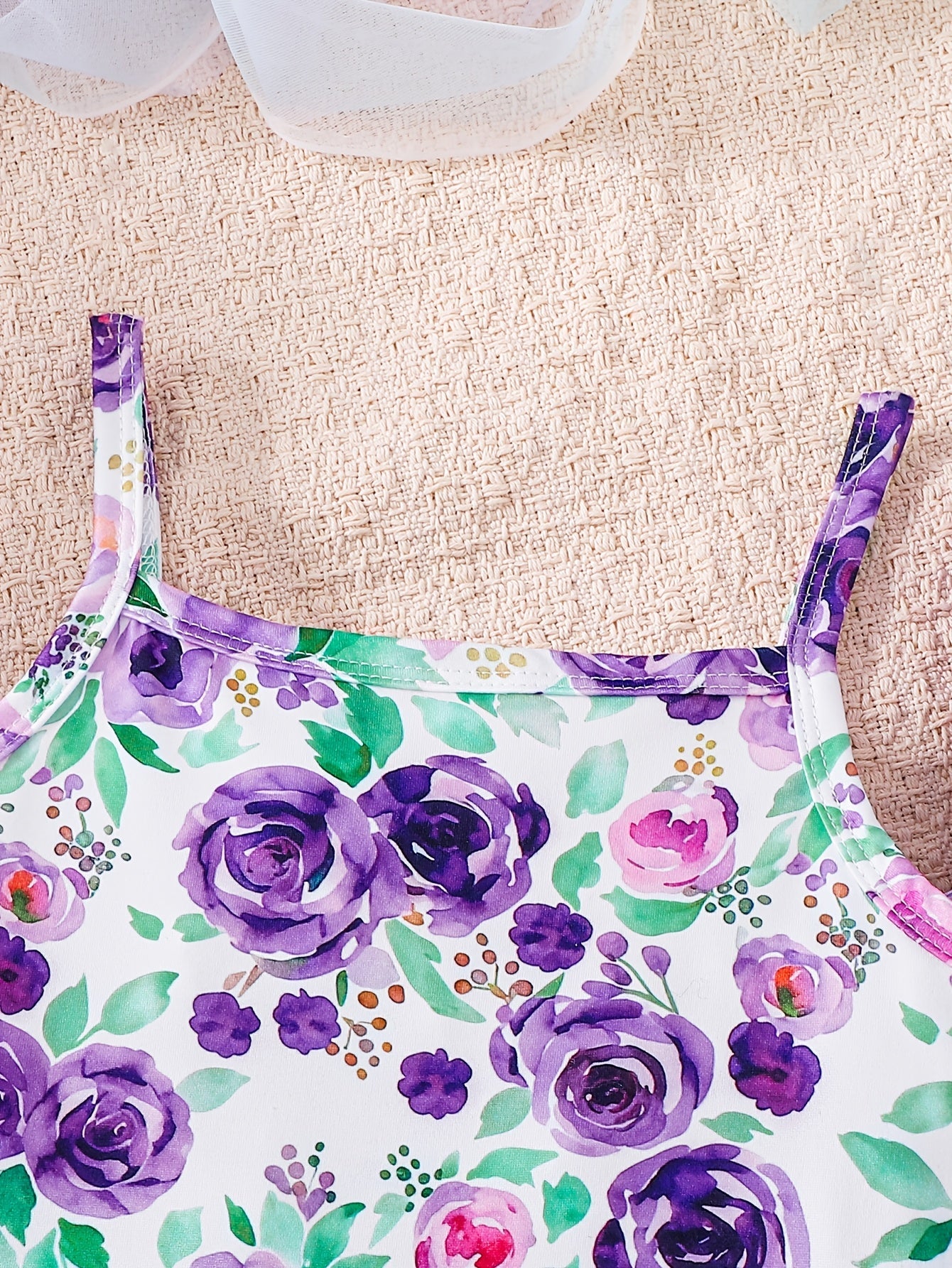 Girls' Floral Outfit Set - Sleeveless Summer 4181