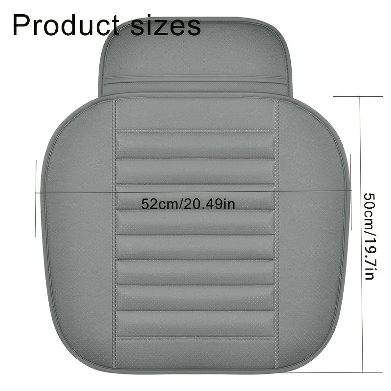 2pcs Premium Car PU Leather Car Seat Cover Pads, Car Half-wrapped Seat Protectors with Non-slip Bottom, Breathable Sponge Filled Car Seat Front Row Protectors, Suitable for Most Vehicles