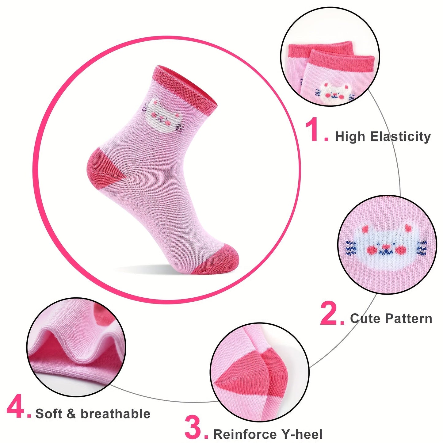 Kids' Cute Print Baby & Kids Socks - 24-Pair Pack