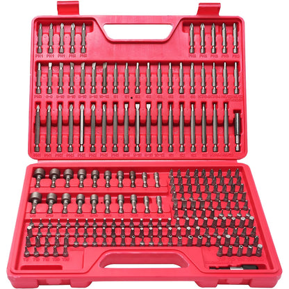 208pcs Of Screwdriver Bit Kit, Impact Bit Kit, High-carbon Steel Drill Bit Kit, with Safety Drill Bit, Nut Driver, Torx, Slotting, Phillips, Square, Hexagonal, Sleeve, Toolbox
