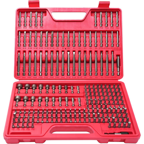 208pcs Of Screwdriver Bit Kit, Impact Bit Kit, High-carbon Steel Drill Bit Kit, with Safety Drill Bit, Nut Driver, Torx, Slotting, Phillips, Square, Hexagonal, Sleeve, Toolbox