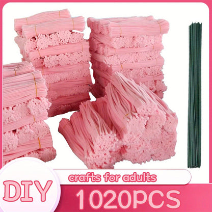 Pipe Cleaners 1020pcs Chenille Stems 20 Colors – Upgraded Thick Fuzzy Sticks with Patterned Rods for Kids Adults Teachers, DIY Arts & Crafts Supplies Bulk Set Birthday Christmas Gift