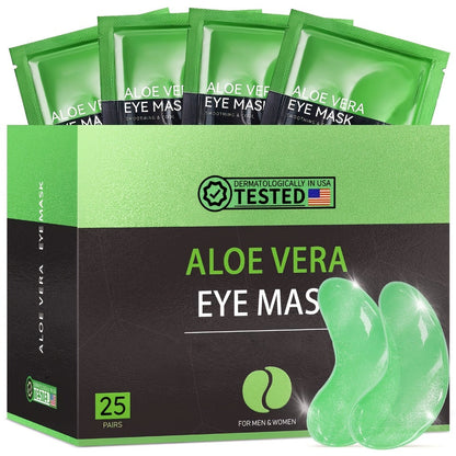 Under Eye Patches Collagen 25 Pairs 3-Formula Choice — Caffeine for Dark Circles & Puffiness | Hyaluronic Acid for Deep Hydration | Aloe Vera for Soothing & Cooling | All Skin Types Men & Women