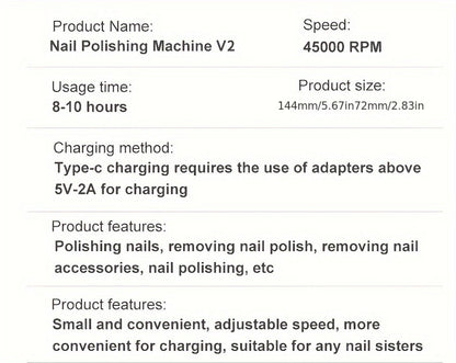 Low Noise Nail Drill Cordless 45000RPM Adjustable Speed with Power Display Portable Nail File Grinder for Gel Acrylic Nails Manicure Pedicure Home Salon Use Pink White Purple