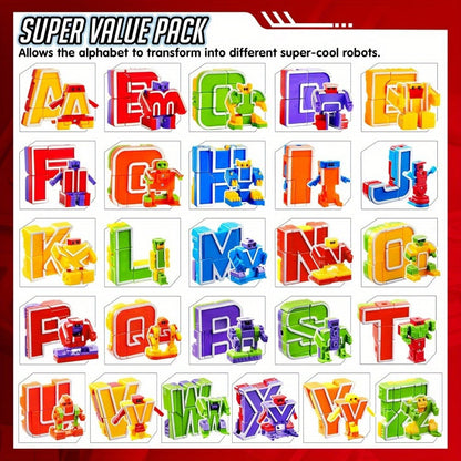 Alphabet Robot Toys for Kids Alphabots ABC Learning Letter Transform Robots – STEM Educational Toy for Boys & Girls Ages 3-8, Classroom Prizes, Treasure Box Rewards, Christmas & Birthday Gifts