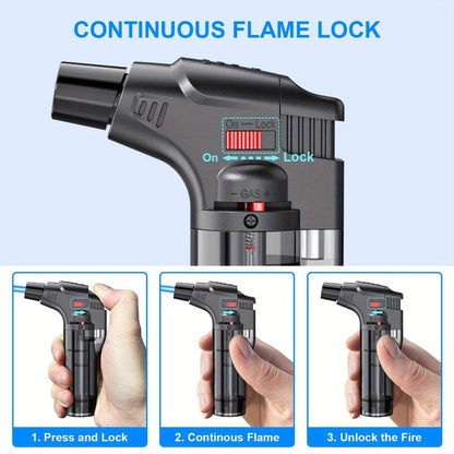 Butane Torch Lighter 6pcs Big Jet Flame Refillable & Adjustable Mini Blow Torch - Gift Box Set for Camping, Grill, BBQ, Culinary, Soldering & Welding | Butane Not Included