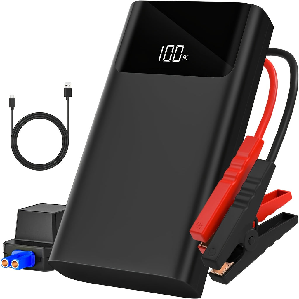 Car Emergency Start Power Supply with Air Compressor, RV Car Emergency Start Power Supply 12V Car Emergency Starter, Portable Car Starter with LED Light, RV Emergency Power Supply Products, Car Jumper Starter
