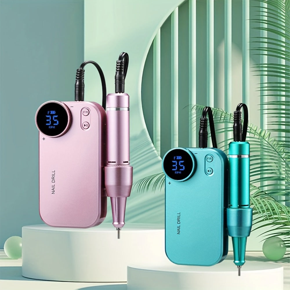 Electric Nail Polisher & Buffer Rechargeable High Power — Professional Manicure Pedicure Machine for Nail Buffing Polishing Dead Skin Callus Removal, Cordless Nail Shine Tool for Home & Salon, 5 Colors