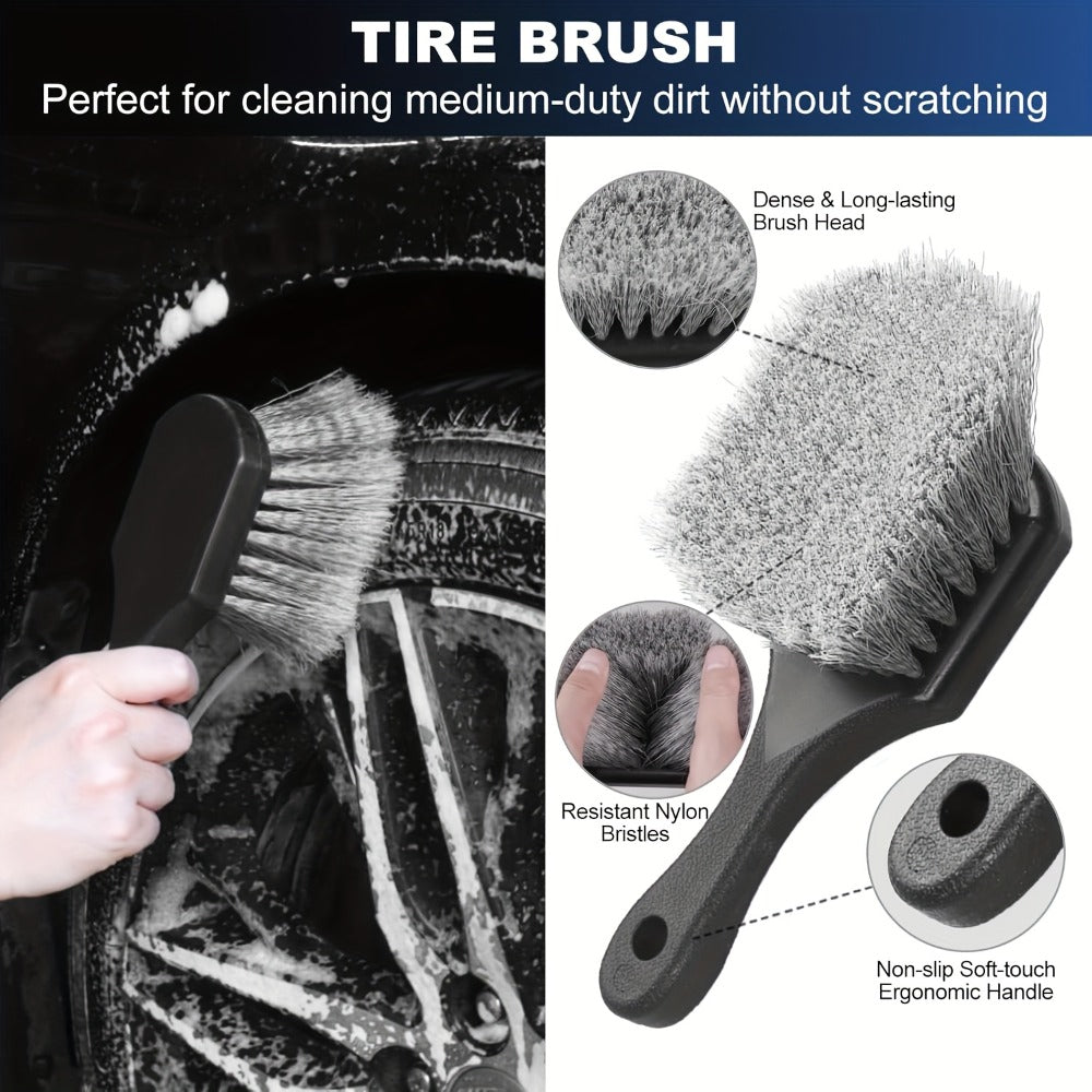 26-Piece Car Detailing Kit – Complete Car Cleaning Brush Set with Drill Brushes, Wheel Brush, Wash Mitt, Cleaning Gel & Squeegee for Interior, Exterior & Wheels