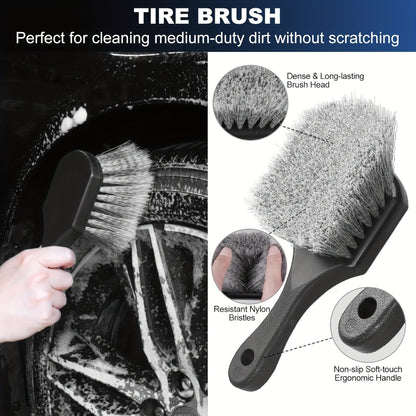 26-Piece Car Detailing Kit – Complete Car Cleaning Brush Set with Drill Brushes, Wheel Brush, Wash Mitt, Cleaning Gel & Squeegee for Interior, Exterior & Wheels