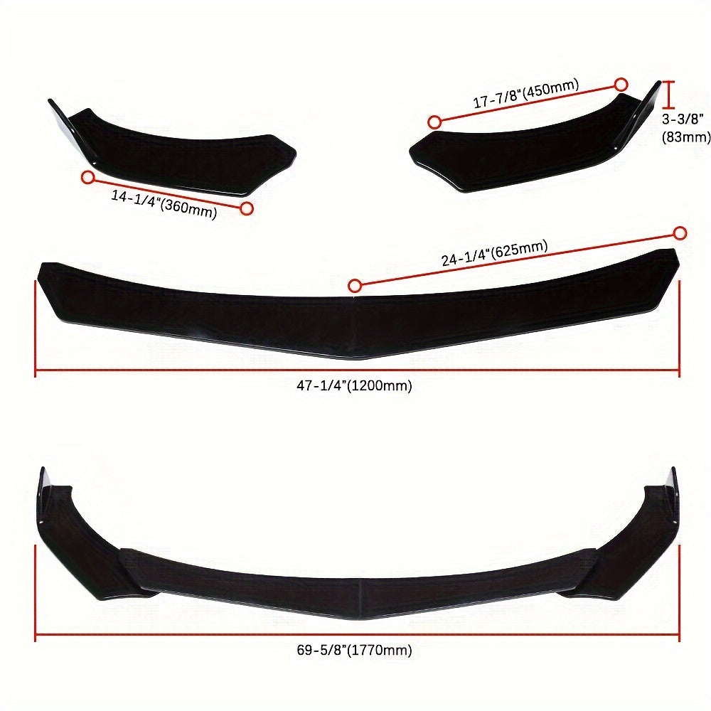 Car Front Bumper Lip Splitter Spoiler And Strut Rods for Ford for Mustang 2000-2021, 2015-2021 for DODGE Challenger for Srt Hellcat, for Infiniti G37 Coupe Sedan