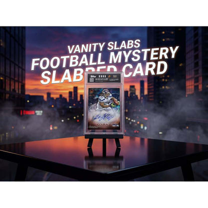 Football Card Vanity Slab Display Case | Random Rookie Star Autograph or Insert Card | Premium Protective Slab Included | Collectible Gift for Football Fans & Collectors