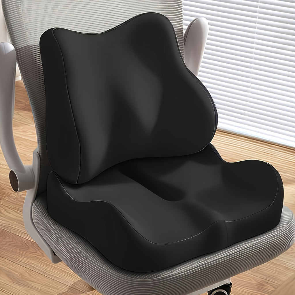 Ergonomic Memory Foam Cushions | Soft and Resilient, Contoured to Body Curves, Suitable for Wheelchairs, Car Seats, and Office Chairs, Knit Fabric, and Colors