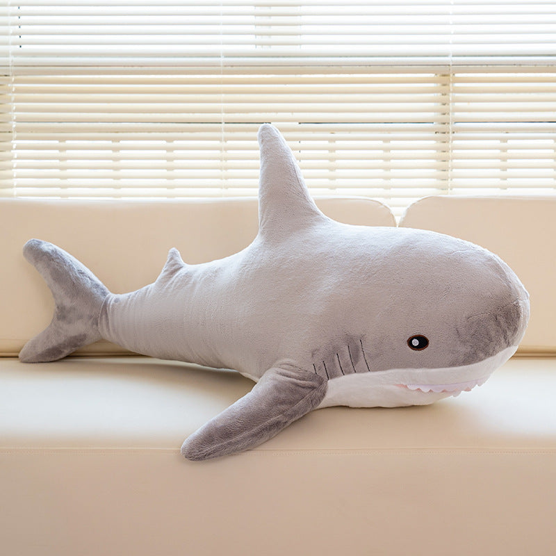 Shark Stuffed Animal Plush Pillow 24 Inch – Jumbo Soft Cute Shark Plush Toy for Kids Boys Girls Adults, Ocean Sea Animal Cuddle Pillow, Birthday Christmas Holiday Gift, Blue Grey Rainbow Colors