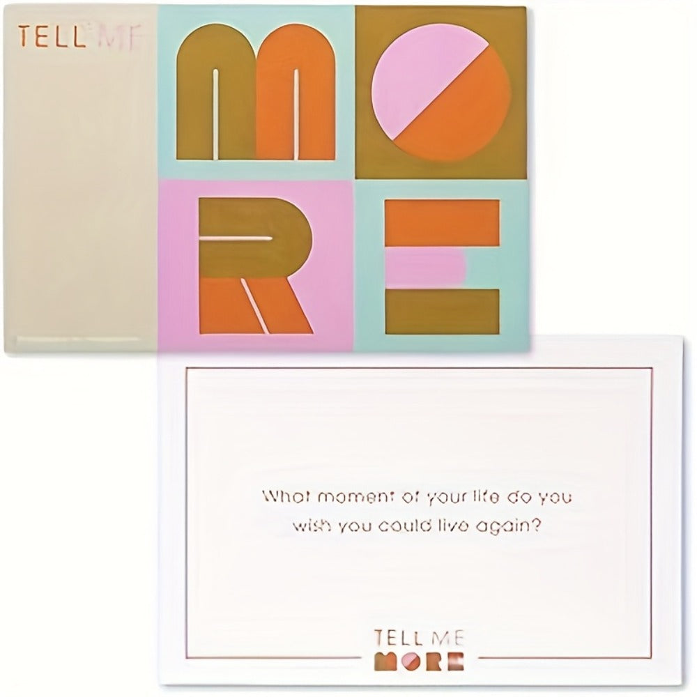 Tell Me More Conversation Card Game – Fun Icebreaker Question Cards for Friends, Family, Couples & Coworkers, Deep Talk Bonding Game for Game Night, Parties & Team Building