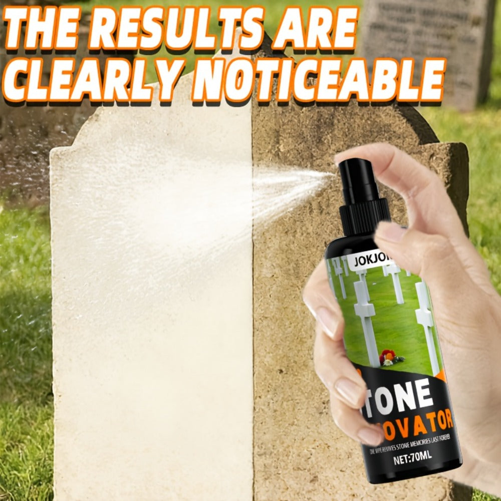 Stone Care Agent for Tombstone Memorial Stone Cleaner Quickly Restores Original Color Glycerin-Enhanced Deep Care Formula Unscented Compact with Cleaning Towel 2.37oz Grave Marker Restoration Kit