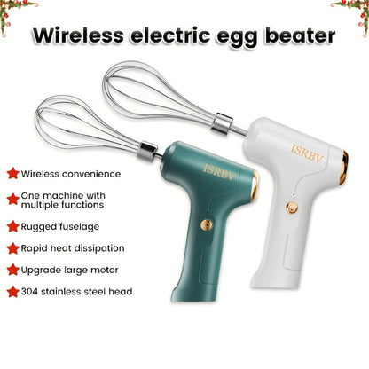 Wireless Electric Whisk Handheld Mixer - Rechargeable Cordless Egg Beater with Vertical Stand Design, Long Battery Life, Powerful Motor for Baking, Custard, Cream & Desserts, Kitchen Gift