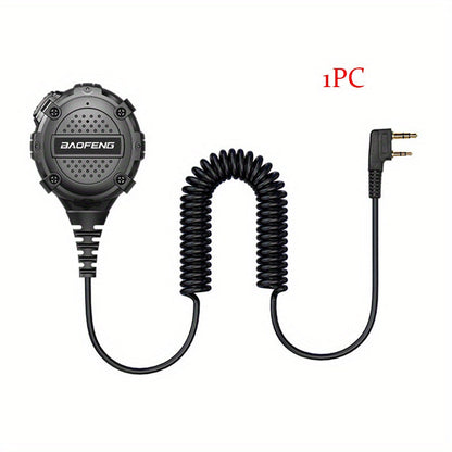 Walkie Talkie Remote Speaker Microphone H3 Lightweight Shoulder Mic PTT for Two Way Radio Clear Communication Outdoor Hiking Camping Tactical Black