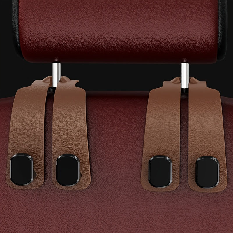 2-Hook Car Seat Back Hook Cover, Hidden Design, Double Hooks, Multi-Functional, Universal, Suitable for All Car Models