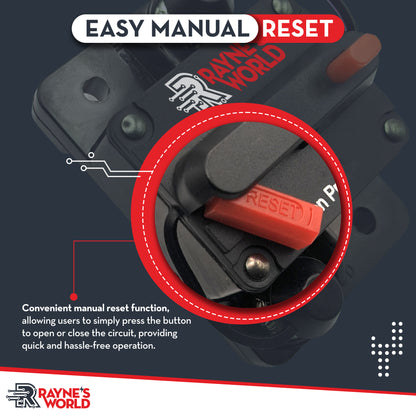 2 PACK 30-300 Amp 12V-48V DC Waterproof Circuit Breaker Manual Reset - Great for Car Stereo, Solar Power Systems, Automotive, ATV, Marine, Boat Trolling Motors