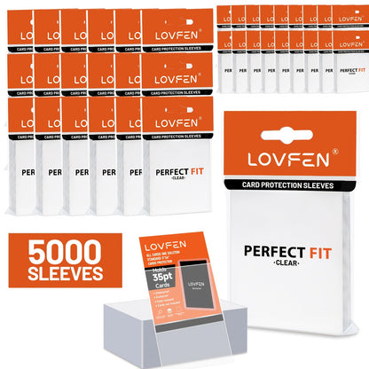 Card Sleeves 5000 Pack Clear Topload with Hard Card Holder and 35PT Soft Protectors for Trading Cards Sports Collectibles Baseball Football Cards Photos Game Card Storage and Protection Bulk Value Set