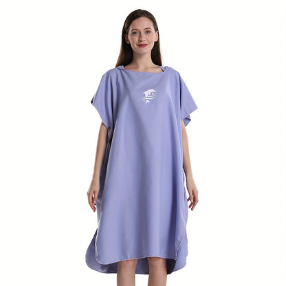 Quick-Dry Surf Poncho Towel Robe - Microfiber Beach Wrap with Shark Graphic, Super Absorbent Changing Robe for Swimming, Surfing & Travel, One Size Fits All, Machine Washable